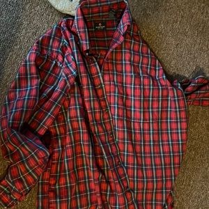 Casual flannel ready for work.